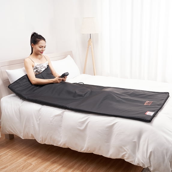 Far Infrared Sauna Blanket for Detox – Portable Home Relaxation System with 95-185 ℉ Adjustable Temperature & 60-Min Timer