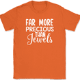 thumbnail image 1 of Far More Precious Than Jewels T-Shirt Christian Wife Jesus God Bible Verse Tee - Orange, XL, 1 of 1