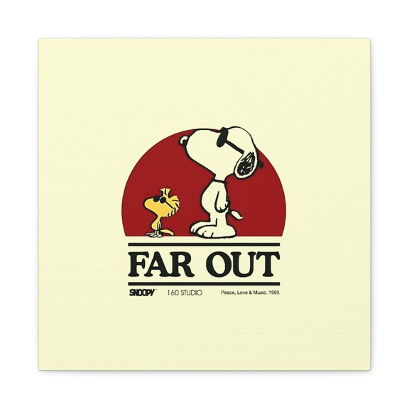 Far Out Snoopy Poster – Retro Cartoon Dog and Bird Sunset Vintage Peanuts Style Wall Art 8x12 UNFRAMED