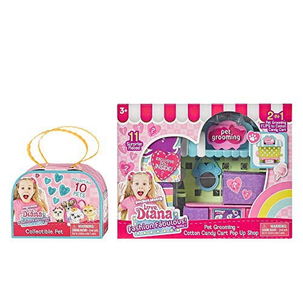 Far Out Toys Fashion Fabulous Kids Doll Playsets with Pet Grooming and Cotton Candy Pop-Up Shop