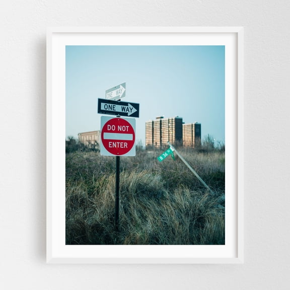 Far Rockaway Street Signs - Queens New York Photography White Framed Wall Art Print 16 x 20 inches