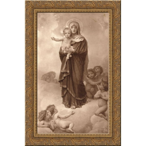 Far from home 17x24 Gold Ornate Wood Framed Canvas Art by Bouguereau, William Adolphe