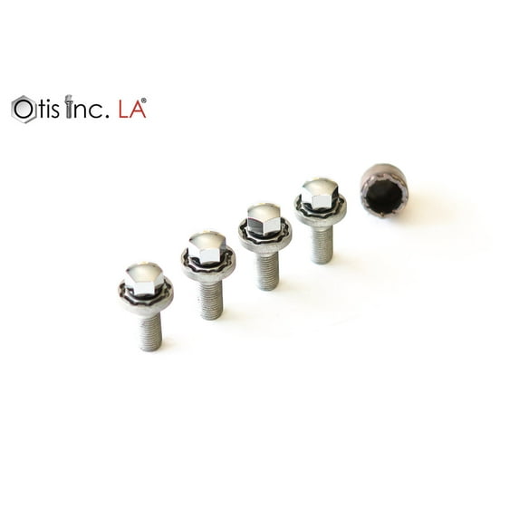 Farad Galaxy Lock Wheel Lock Bolt M14x1.5x51, Cone Seat, Silver, Hex 22, One Key