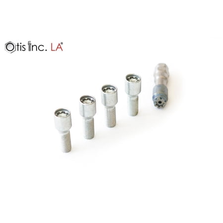 Farad Microlock Wheel Lock Bolt M14x1.25x28, Cone Seat, Silver, One Key