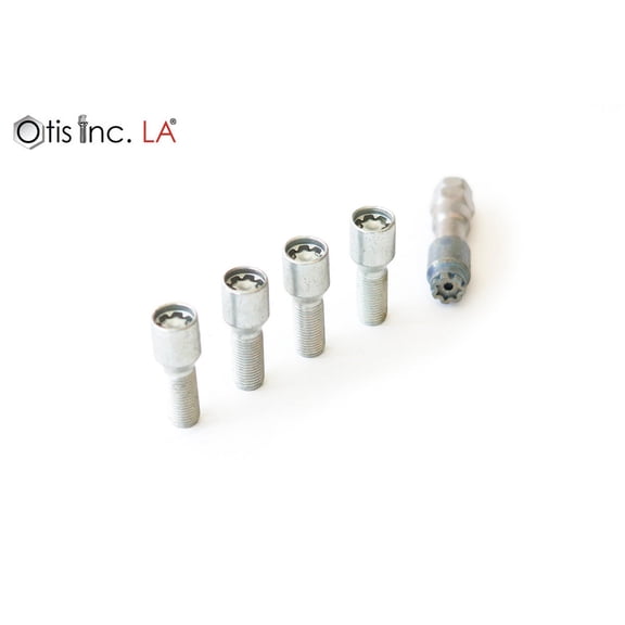 Farad Microlock Wheel Lock Bolt M14x1.5x30, Cone Seat, Silver, One Key