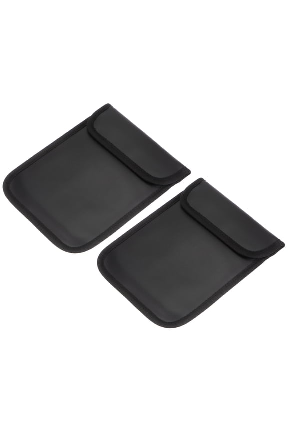 Faraday Bag, 2Pcs RFID Signal Blocking Pouch 9 Inch PU Wallet Anti-Tracking Anti-Spying, Black