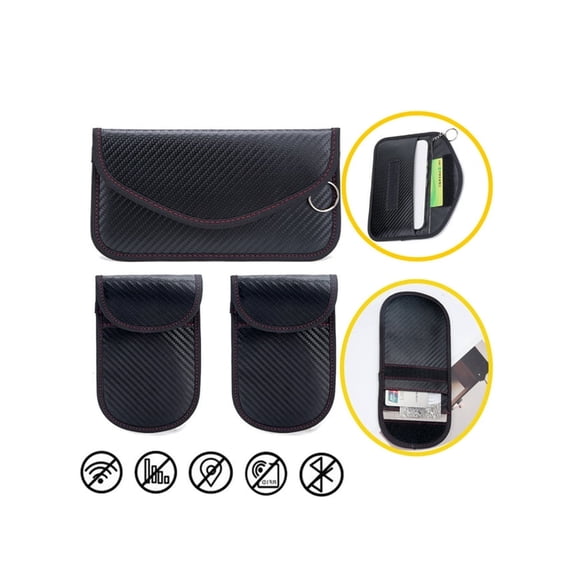 Faraday Bag 3-Pack Key Fob Protector for Cars | RFID Signal Blocker, Anti-Theft Hacking Prevention | Car Security Pouch