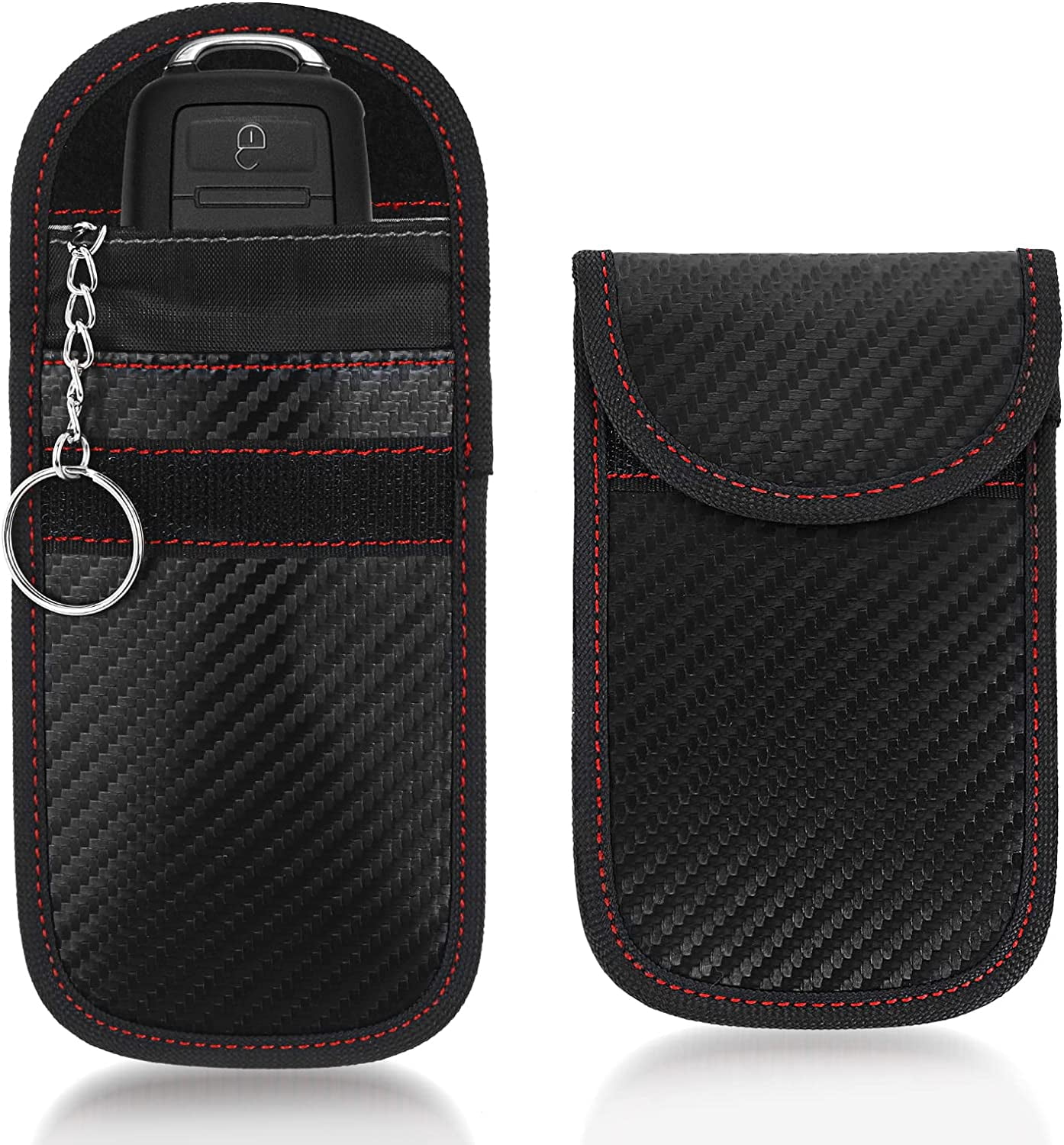 Faraday Bag for Key Fob (2 Pack), Scheam Carbon Fiber Texture