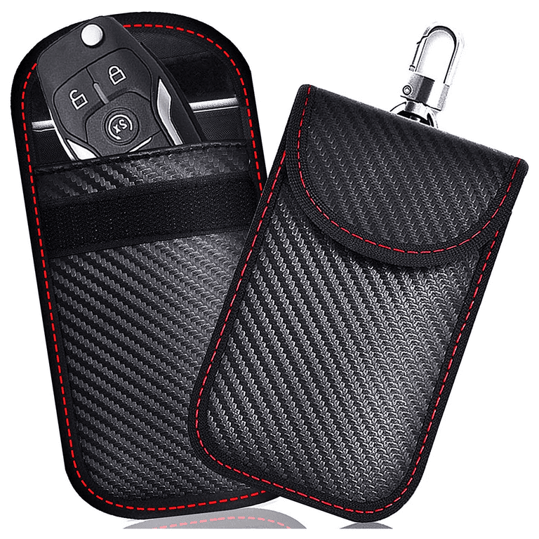 GetUSCart- Lanpard Faraday Bag for Key Fob(2 Pack), Faraday Cage Protector,  Car RFID Signal Blocking Key Fob Protector, Double-Layers of Shielding  Carbon Fiber Material Anti-Theft Faraday Pouch