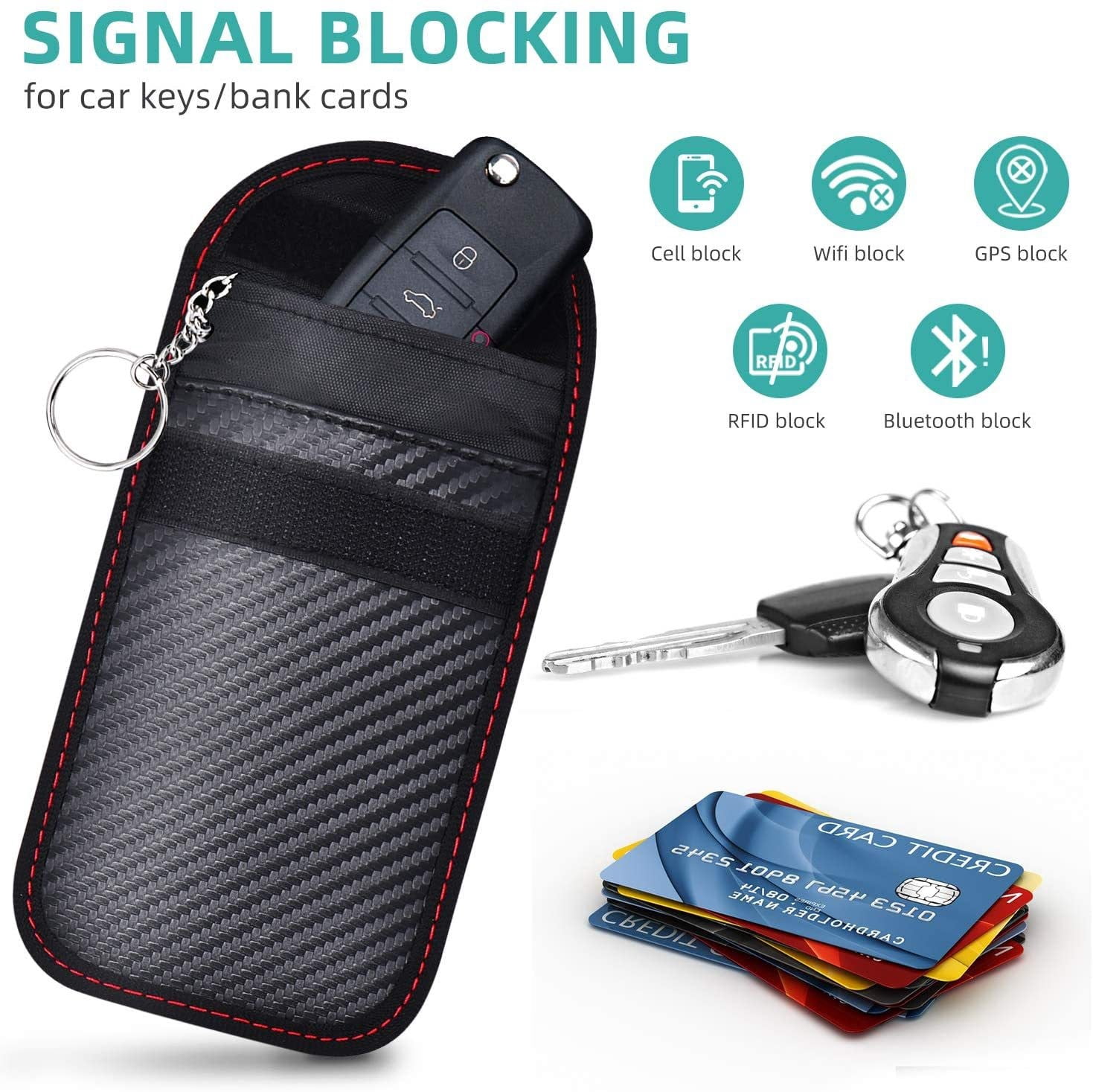 Faraday Bag Key Protector Signal Blocking RFID Key Fob Protector Pouch ...