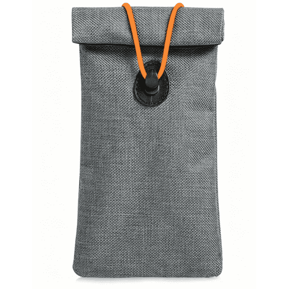 Faraday Bag, Signal Blocking Faraday Pouch for Phone/Key Fob, RFID NFC Blocker Anti-Tracking Privacy Protector, Linen Drawstring Closure(Gray)
