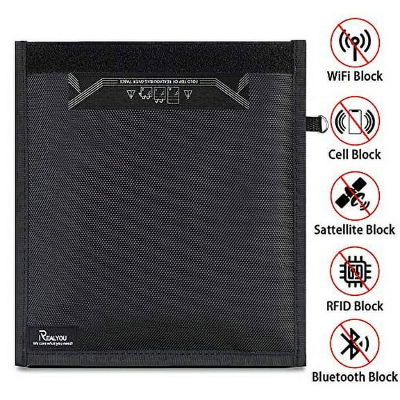 Faraday Bag,Signal Isolation Bag,Shield Your Phone/ipad from Hacking,Tracking,and EMP Protection Radiation with This Pouch -Shields NFC/WiFi/Bluetooth for Phones,Key Fobs and Credit Card (9.