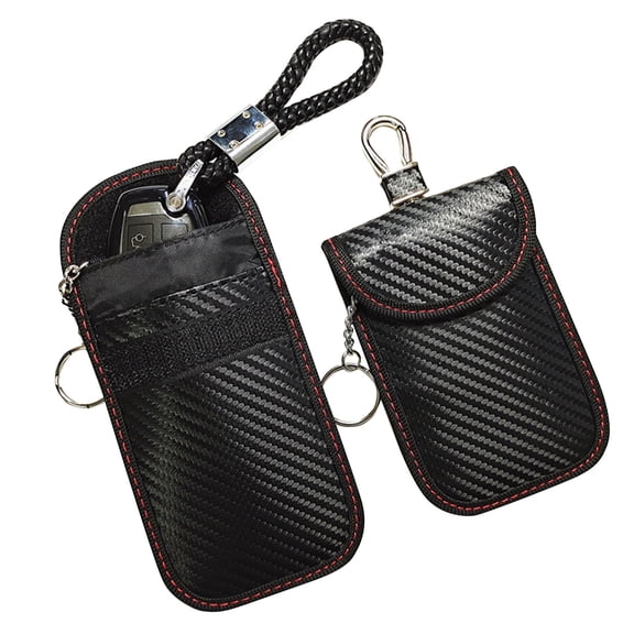 Faraday Bag for Car Keys, RFID Signal Blocking Pouch, Anti-Theft Key Fob Protector, Cell Phone Signal Blocker Case, Car Key Fob Cage(Red)