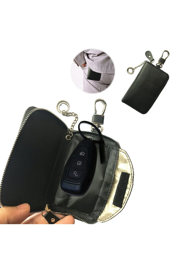 Faraday Bag for Car Keys, RFID Signal Blocking Pouch for Key Fobs, Anti-Theft Bag for Keyless Entry Cars, Retro Design, Set of 2