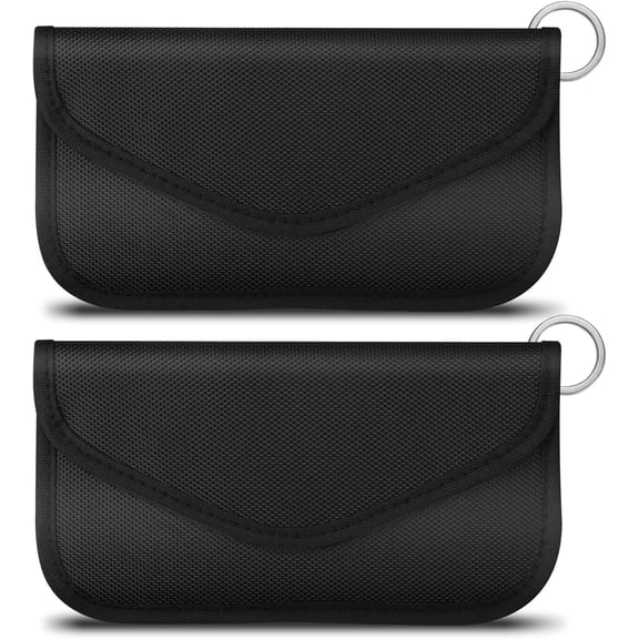 Faraday Bag for Phones &   - Signal Blocker Faraday Pouch for RFID, GPS, WiFi, Anti- Key Fob Case, Anti-  Protection (2 Packs)