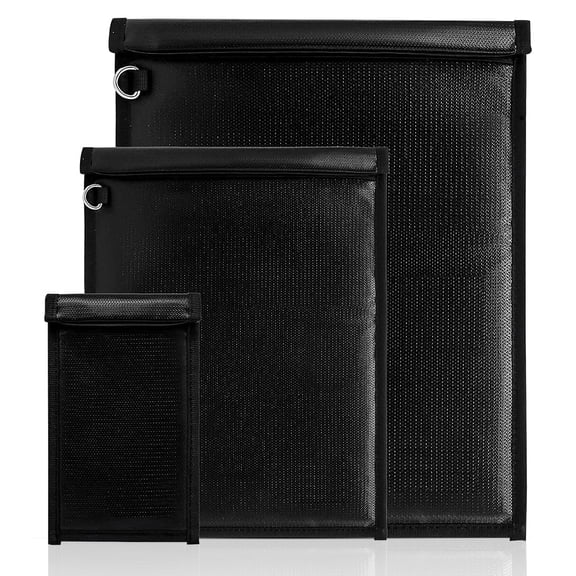 Faraday Bag for Phones Tablets Car Keys Bluetooth Faraday Bag Key Fob Protector Fireproof Bag 3 Pack Black