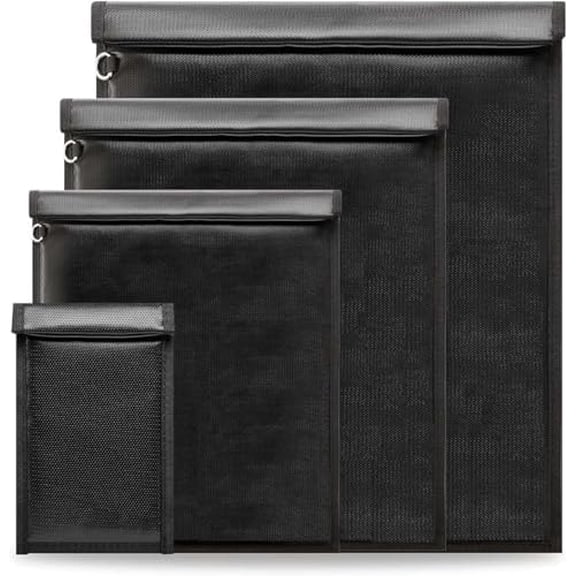 Faraday Bags, Anti-Tracking Faraday Cage, Set of 4 Sizes for Laptops, Tablets, Phones and Car Keys, RFID Signal Blocker Pouch, Fireproof & Waterproof (Black)$$Tools & Hardware Other