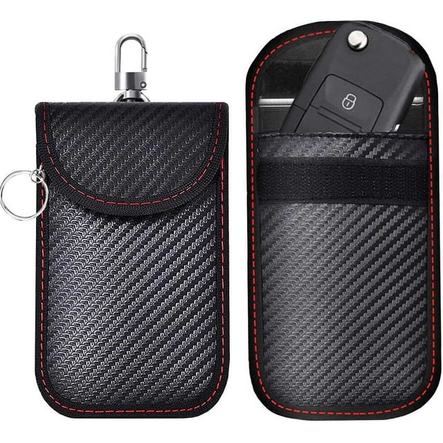 Faraday Bags for Key Fob (2 Pack),Scheam Black Car Key Fob Signal