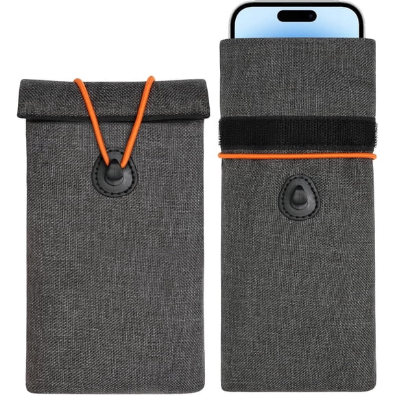 Faraday Bags for Phones 2 Pack Go Dark Cell Phones, Signal Blocking Case, RFID Pouch Privacy Protection Gray