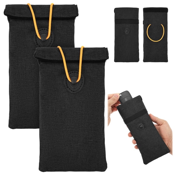 Faraday Bags for Phones, 2 Pack for Car Key RFID Signal Blocking Pouch for Privacy Protection with Elastic Closure