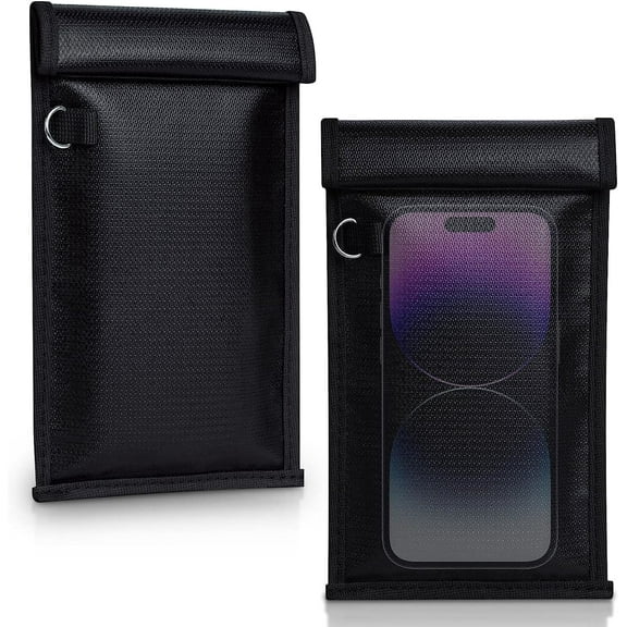 Faraday Bags for Phones and Car Key 2 Pack, Signal Blocking Pouch, Cell Phone Jammer, Key/WiFi/RFID/GPS Blocker (m) - M(Up to Phone)