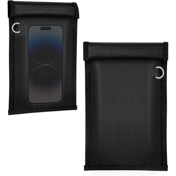 Faraday Bags for Phones and Car Key 2 Pack, Signal Blocking Pouch, Cell Phone Signal Jammer, Car Key/WiFi/RFID/GPS Signal Blocker Black