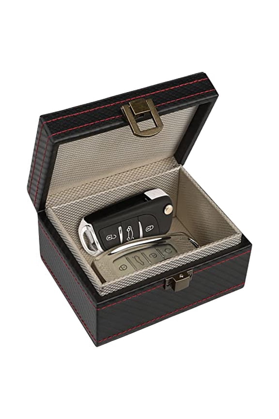 Faraday Box,[4 Keys Capacity] RFID Box for Car Keys,Faraday Key Fob Protector Cage,Anti-Theft Key Fob Car Key Signal Blocking Shielding Box,4.6" x3.6" x2.5"