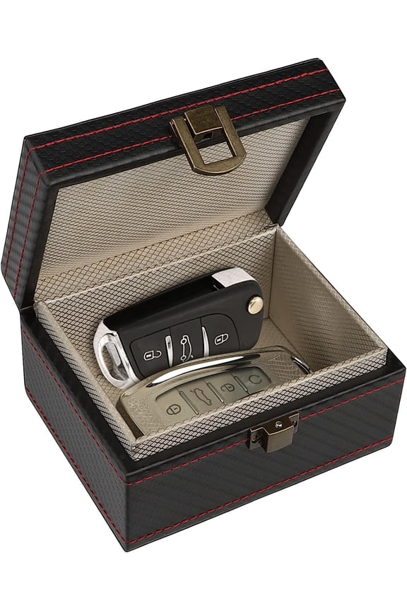Faraday Box, [Carbon Fiber Texture] RFID Box for Car Keys, Key Fob Protector, Signal Blocker for Keyless Fob, Car Key Signal Blocker Cage, Signal Blocking Box for Car Keys Phones
