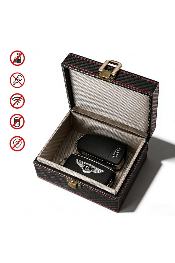 Faraday Box for Car Keys, Keyless Entry Signal Blocking Case, Anti-Theft RFID Shield Key Fob Protector for Vehicle Security