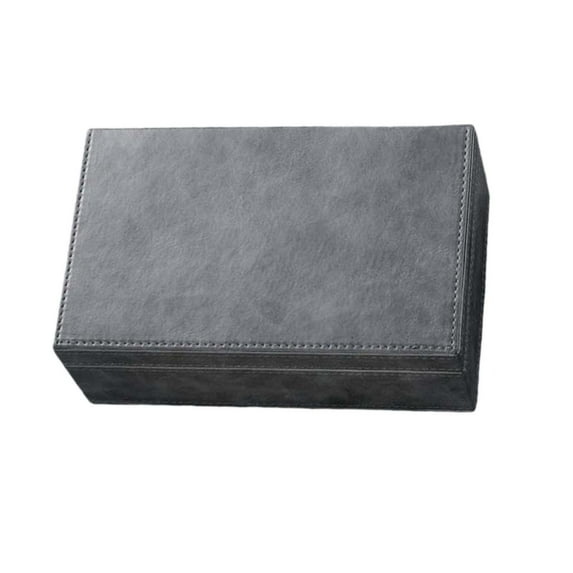 Mrasaso Gray RFID Blocker Storage Case, Keyless Entry Car Key Signal Shield, Leather & Wood Anti-Theft Box for NFC GPS Blocking