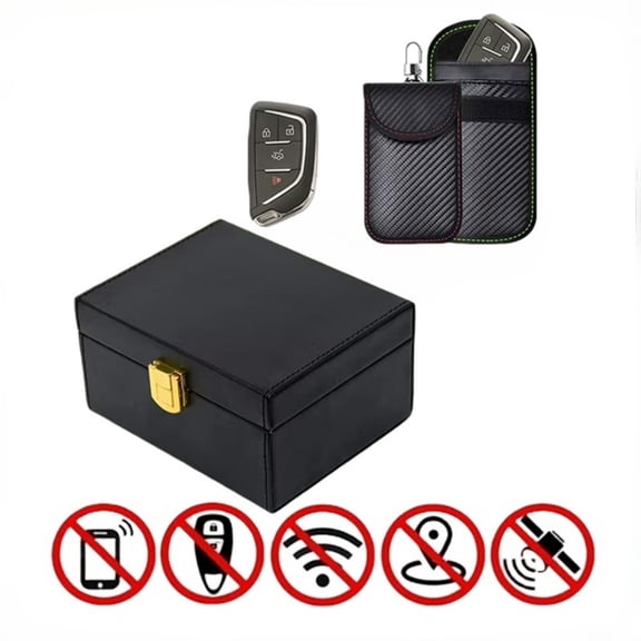 Faraday Box with 2PCS Faraday Bags for Car Keys, Car Key Signal Blocking Box, Keyless Entry Car Key Safe Protector Anti-Theft Shielding Cage