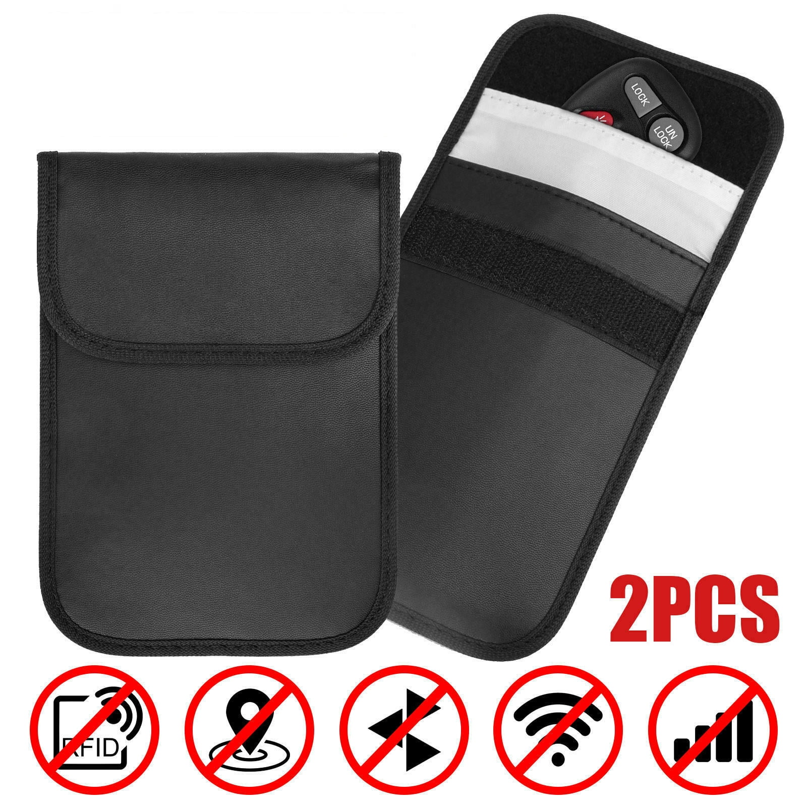 Faraday Phone Signal Blocking Bags RFID Car Key Fob Protectors GPS Anti-tracking Faraday Bags Shielding Pouch Wallets