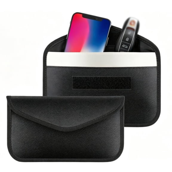 Faraday Signal Blocking Pouch, Large 680D Oxford RFID Shielding Bag, Anti-Theft Keyless Car Key Relay Attack Blocker, Multi-Purpose Phone Credit Card Privacy Protector Sleeve