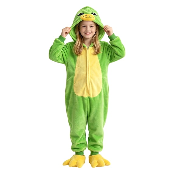 Faraee 2-10 Years Unisex Kids Animal Onesie Pajamas for Girls Boys 2T 3T 4T 5T 6T Soft Flannel Hooded Full Body Jumpsuit One Piece Halloween Cosplay Loungewear
