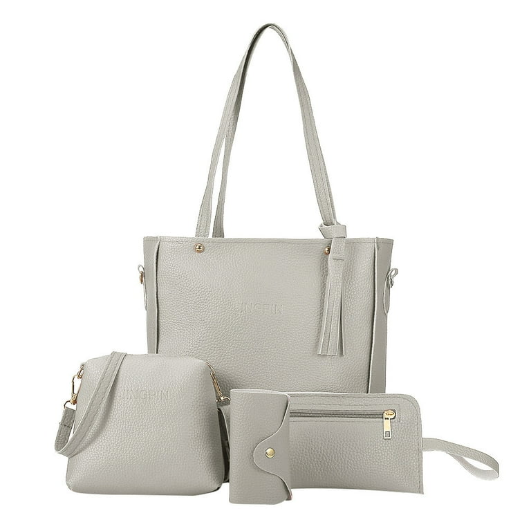 Women's Tote Purse Set With Matching Wallet & Makeup Bag - Large Shoulder Bag With Unique Patterns