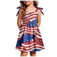 thumbnail image 1 of Faraee 4th of July Toddler Girl Outfit Smocked USA Sleeveless Dress Kids Summer Patriotic Clothes American Flag Sundress (2-3T,Brick Red), 1 of 5