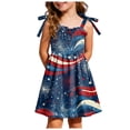 thumbnail image 1 of Faraee 4th of July Toddler Girl Outfit Smocked USA Sleeveless Dress Kids Summer Patriotic Clothes American Flag Sundress (4-5T,Dark Blue), 1 of 5