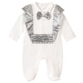 thumbnail image 1 of Faraee Baby Boys Gentleman Romper Button Down One-Piece Outfit Infant Cotton Tuxedo Jumpsuit Newborn Long Sleeve Clothes 0 3 6 12 Months Grey, 1 of 8