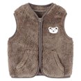 thumbnail image 1 of Faraee Baby Boys Girls Fleece Vest Zip Up Cute Bear Jackets 3 6 12 18 24 Months Fuzzy Fall Winter Warm Clothes Newborn Outwear for 2T 3T 4T Toddler Infant,Brown, 1 of 9