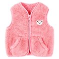 thumbnail image 1 of Faraee Baby Boys Girls Fleece Vest Zip Up Cute Bear Jackets 3 6 12 18 24 Months Fuzzy Fall Winter Warm Clothes Newborn Outwear for 2T 3T 4T Toddler Infant,Pink, 1 of 9