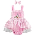 thumbnail image 1 of Faraee Baby Girl Clothes Newborn Plaid Romper Dress Infant Lace Ruffle Sleeveless Summer Outfits Jumpsuit with Headband 0 3 6 12 18 Months Pink, 1 of 7