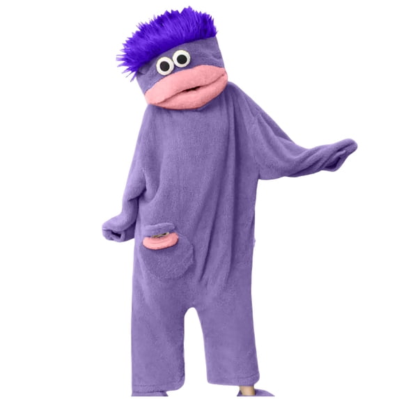 Faraee Boys Girls Big Mouth Purple Silly Onesie Toddler Plush Fleece Hooded Outfit Loungewear Kids Funny Frog One Piece Pajamas 2-4 Years