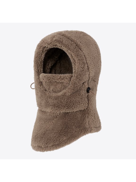 Boys Girls Fleece Balaclava Hat Windproof Full Face Cover Winter Snow Hood Thermal Neck Warmer for Cold Weather One Size