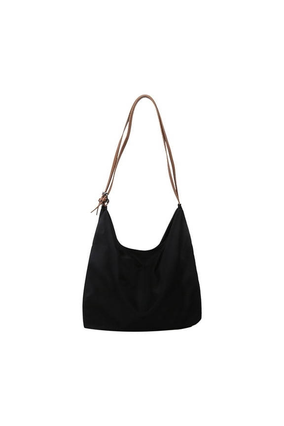 Canvas Hobo Tote Bag for Women Crossbody Shoulder Handbag Purse Slouch Underarm Satchel Black