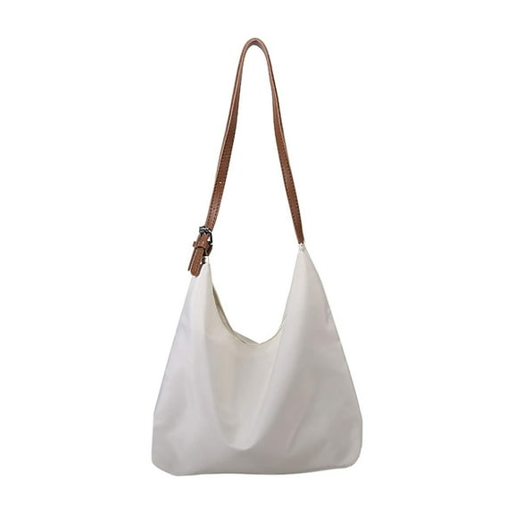Faraee Canvas Hobo Tote Bag for Women Crossbody Shoulder Handbag Purse Slouch Underarm Satchel White
