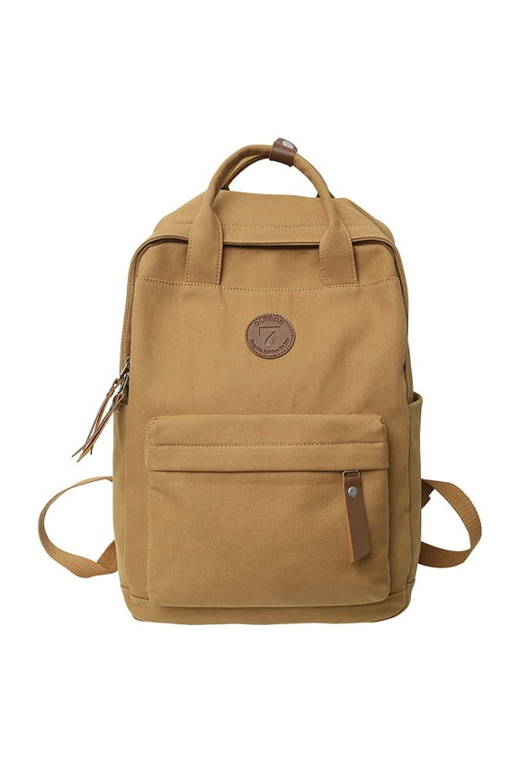 Canvas Laptop Backpack Notebook School College Rucksack Top Handle Satchel Handbag with Compartments