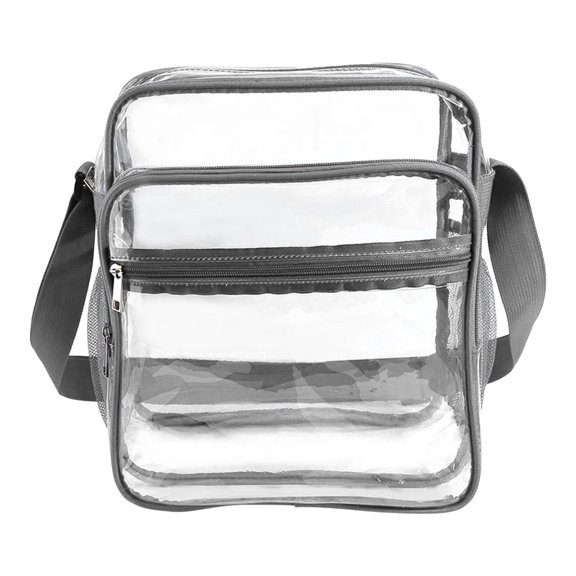 Faraee Clear Crossbody Bag with Adjustable Shoulder Strap Stadium Approved Messenger Purse Handbag Grey