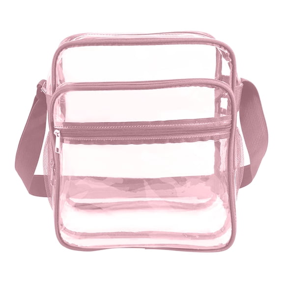 Faraee Clear Crossbody Bag with Adjustable Shoulder Strap Stadium Approved Messenger Purse Handbag Pink