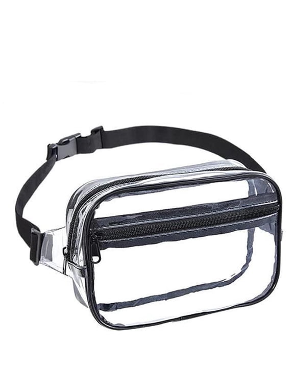 Clear Fanny Pack for Stadium Events Unisex Adjustable Strap Waterproof Transparent Waist Belt Bag