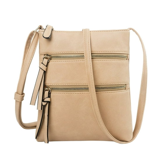 Faraee Crossbody Bag Purse for Women Small Square Shoulder Tote Handbag Lightweight Satchel Khaki